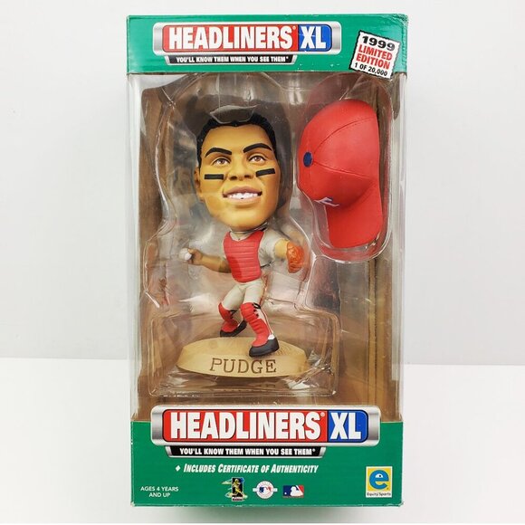 Texas Rangers Vintage Figure Ivan Pudge Rodriguez Headliners XL 1999 MLB Sealed - Picture 1 of 10